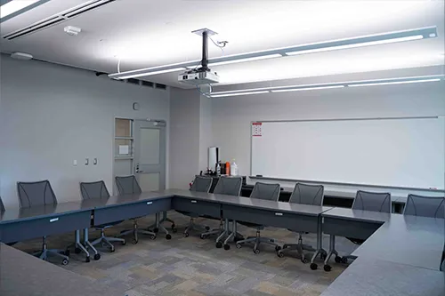 Rundell Hall Multi-Purpose Room: square seating arrangement with whiteboard