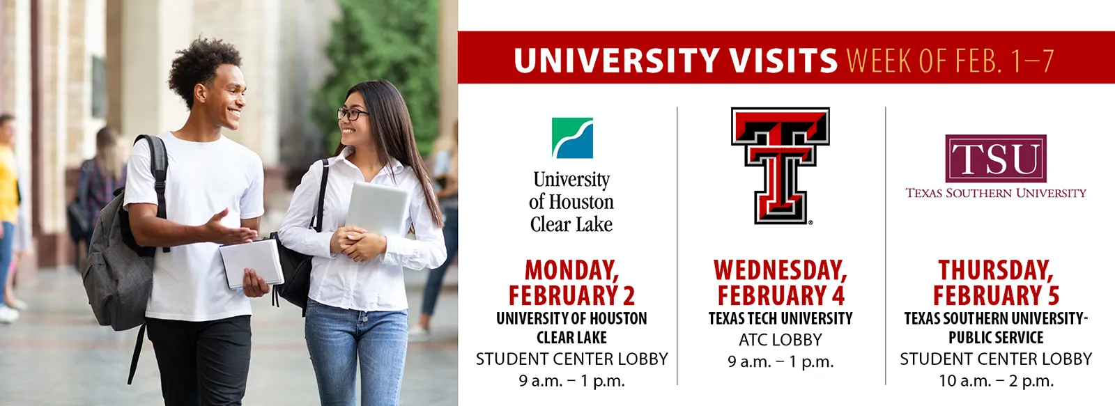 Week of February 1-7, University Visits