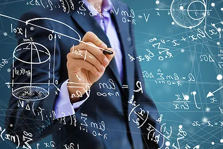 Equation on chalkboard
